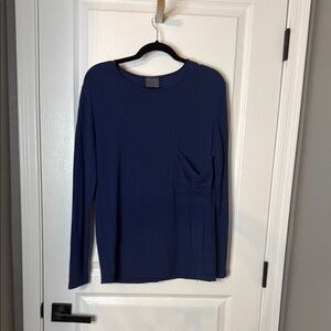 Lot 78 Cashmere Blend t-shirt Navy Long Sleeve Top